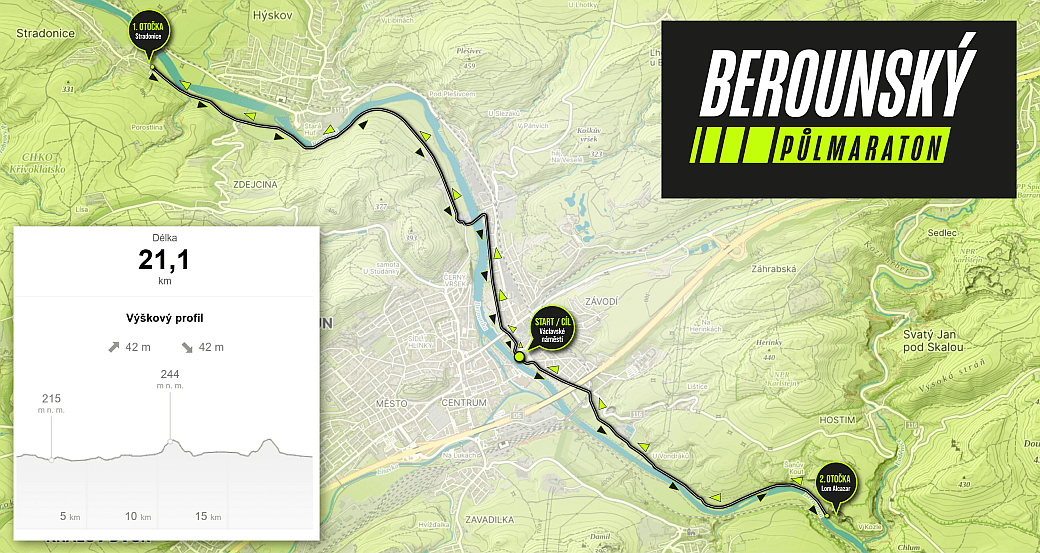 Trasa Berounský půlmaraton